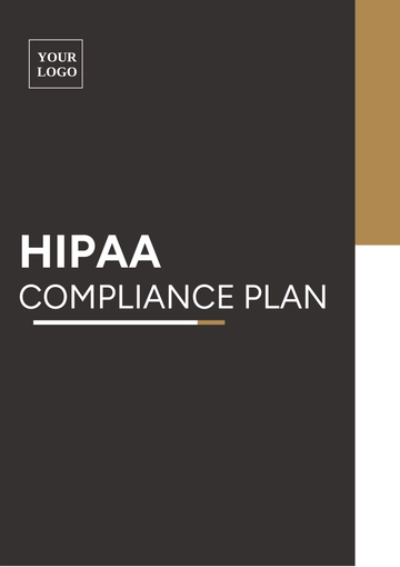 Free HIPAA Compliance Plan Template to Edit Online