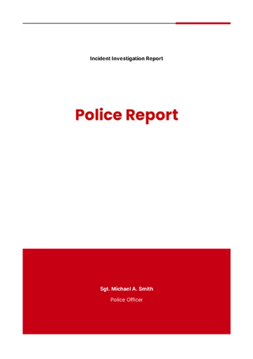 Free Police Report Template to Edit Online