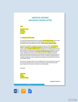 Hospital Patient Advocate Cover Letter