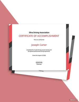 Driving Experience Certificate Template