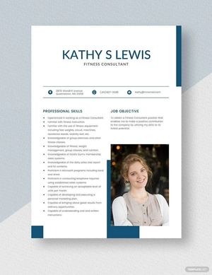 Fitness Consultant Resume