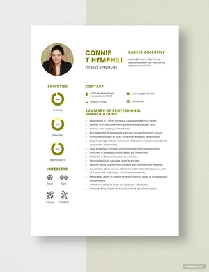 Fitness Specialist Resume