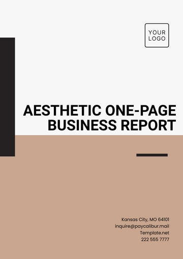 Free Aesthetic One Page Business Report Template to Edit Online