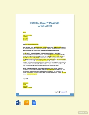 Hospital Quality Manager Cover Letter