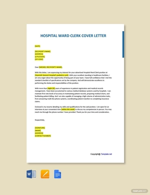 Hospital Ward Clerk Cover Letter