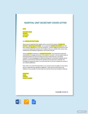 Hospital Unit Secretary Cover Letter