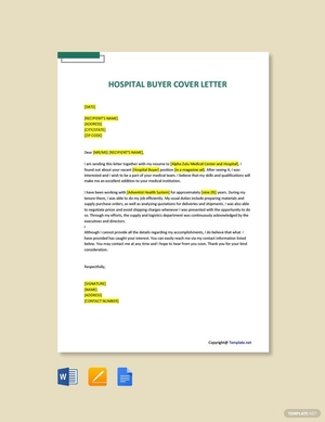 Hospital Buyer Cover Letter