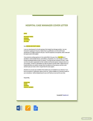 Hospital Case Manager Cover Letter
