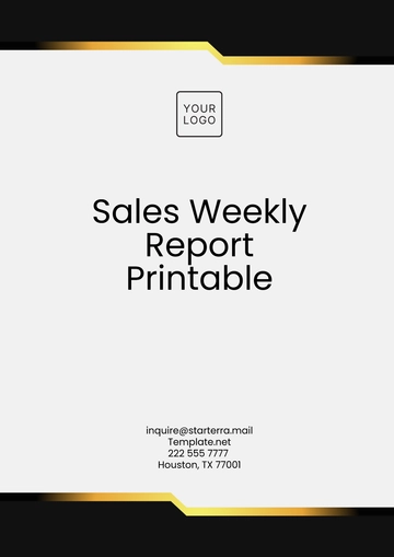 Free Sales Weekly Report Printable Template to Edit Online