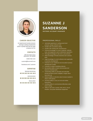 Outside Account Manager Resume