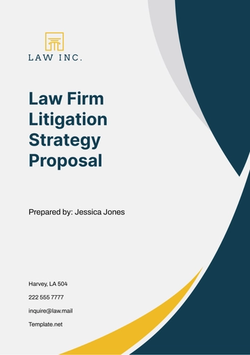 Free Law Firm Litigation Strategy Proposal Template to Edit Online