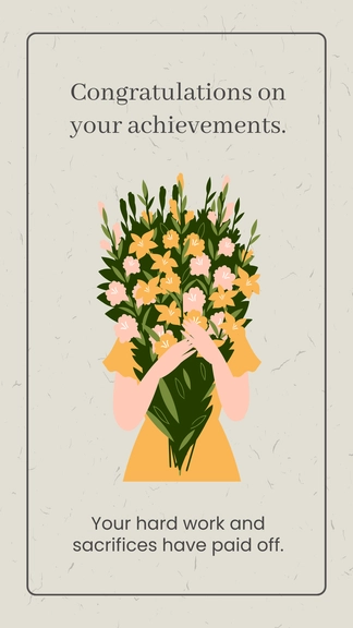 Free Congratulations for your Achievement of Work Message Template to Edit Online