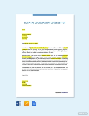 Hospital Coordinator Cover Letter
