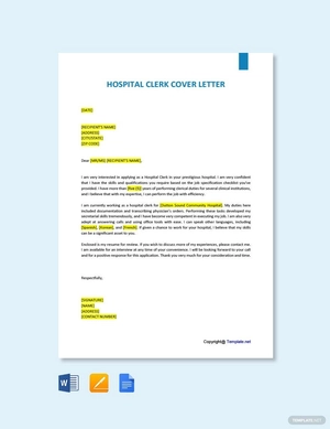 Hospital Clerk Cover Letter