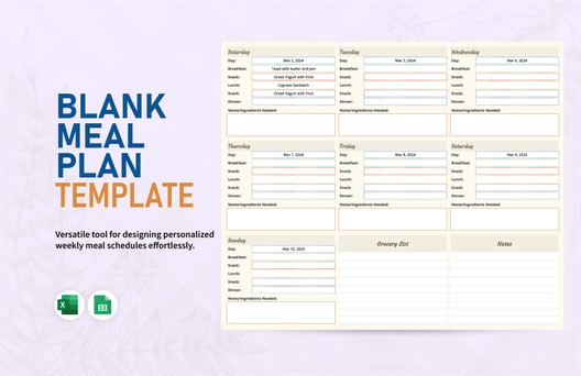 Blank Meal Plan Template