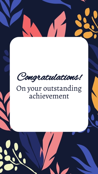 Free Abstract Leaves Congratulations Card Template to Edit Online
