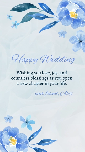 Free Happy Wedding Congratulations Card Template to Edit Online