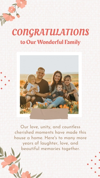 Free Family Congratulations Card Template to Edit Online