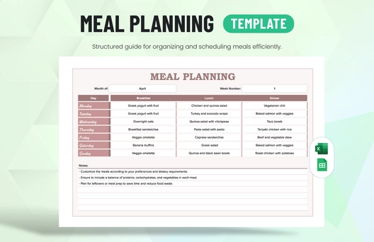Meal Planning Template