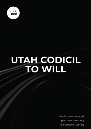Free Utah Codicil to Will Template to Edit Online