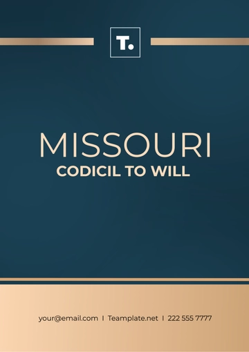 Free Missouri Codicil to Will Template to Edit Online