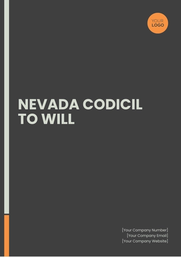Free Nevada Codicil to Will Template to Edit Online