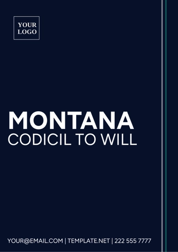 Free Montana Codicil to Will Template to Edit Online