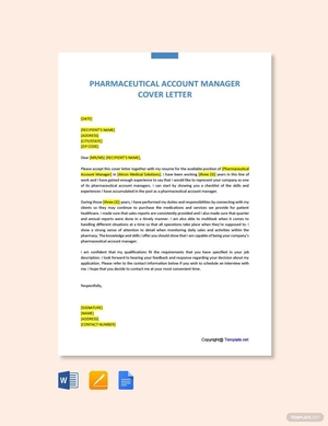 Pharmaceutical Account Manager Cover Letter