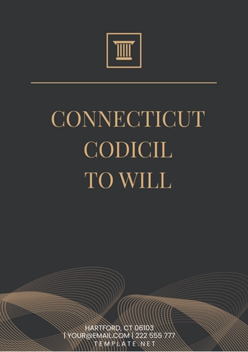 Free Connecticut Codicil to Will Template to Edit Online