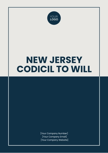 Free New Jersey Codicil to Will Template to Edit Online