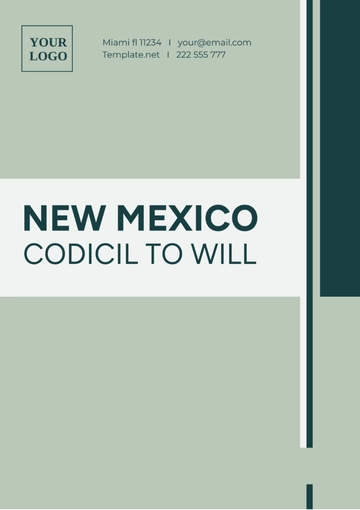 Free New Mexico Codicil to Will Template to Edit Online