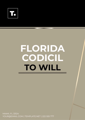 Free Florida Codicil to Will Template to Edit Online