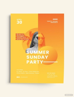 Creative Summer Sunday Party Flyer Template