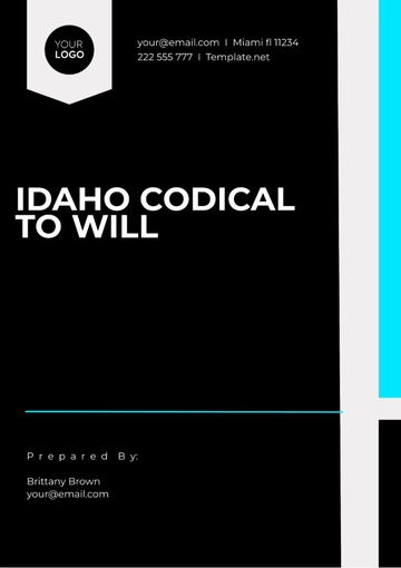 Free Idaho Codicil to Will Template to Edit Online