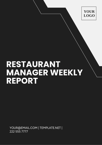 Free Restaurant Manager Weekly Report Template to Edit Online