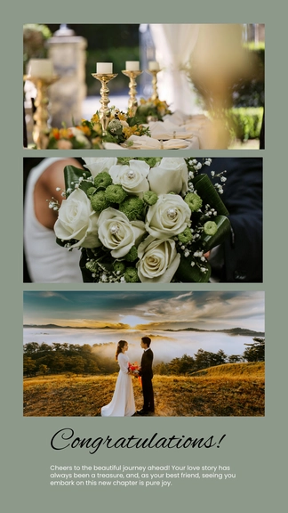 Free Best Friend Congratulations Wedding Card to Edit Online