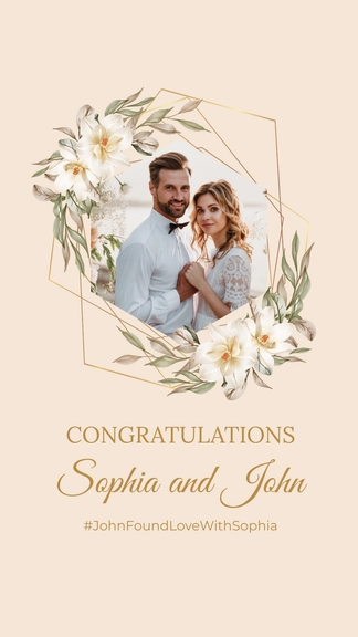 Free Congratulations Wedding Banner Template to Edit Online