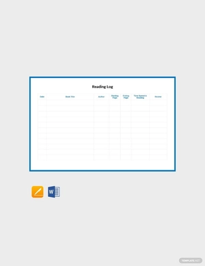 Reading Log Template