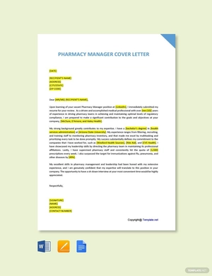 Pharmacy Manager Cover Letter