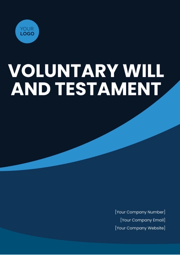 Free Voluntary Will And Testament Template to Edit Online