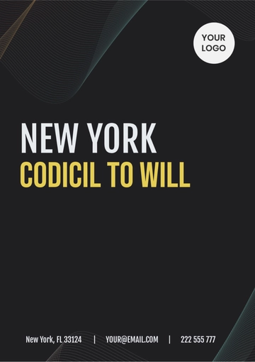 Free New York Codicil to Will Template to Edit Online