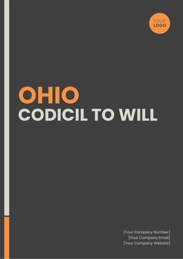 Free Ohio Codicil to Will Template to Edit Online