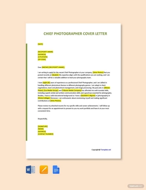 Chief Photographer Cover Letter