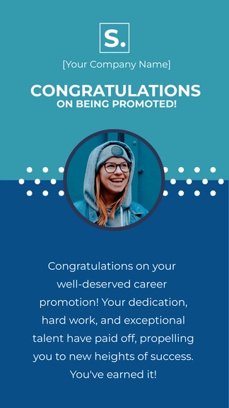 Free Career Promotion Congratulations Card to Edit Online