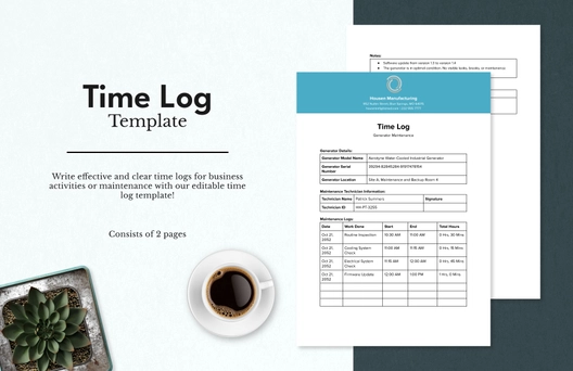Time Log Template Time Log Template