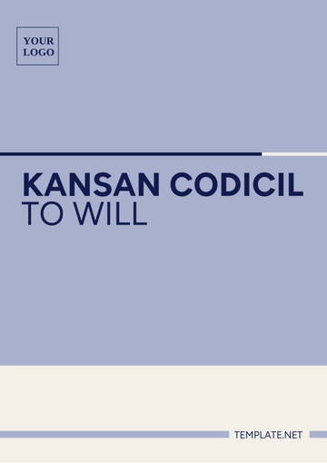 Free Kansas Codicil to Will Template to Edit Online