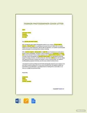 Fashion Photographer Cover Letter