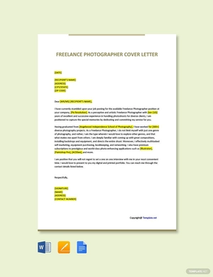 Freelance Photographer Cover Letter