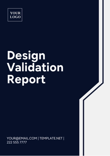 Free Design Validation Report Template to Edit Online