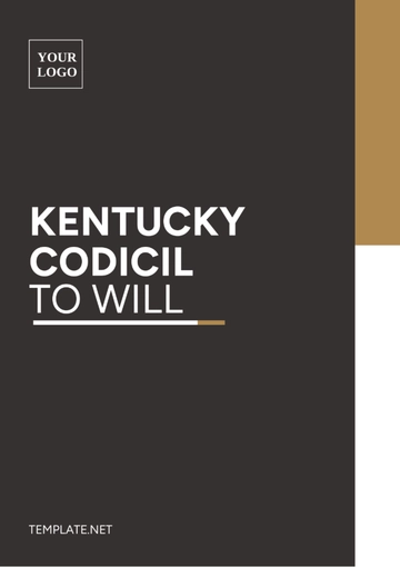 Free Kentucky Codicil to Will Template to Edit Online